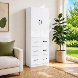 Elevate Your Space with White Storage Cabinet Set, 2 pcs