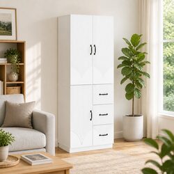 Modern White Cabinet Set for Storage Solutions