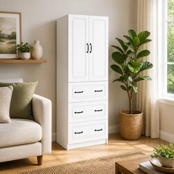Enhance Your Space with White Storage Cabinet Set