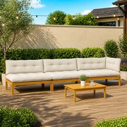 Outdoor Sectional Sofa Units 4 Piece Corner Lounge Garden Patio Seating Set