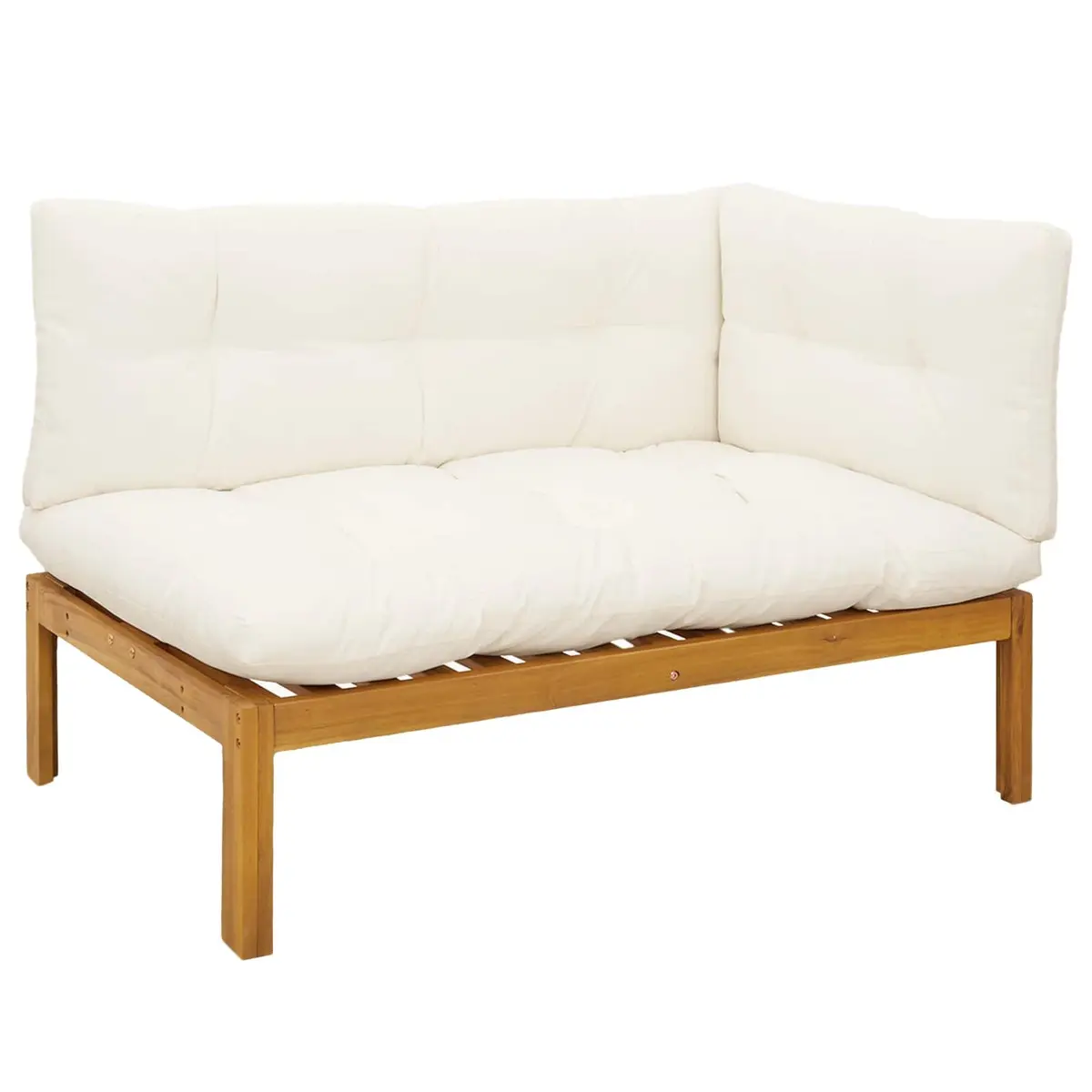 5 Piece Garden Pallet Sectional Sofa Set Outdoor Corner Lounge with Low Table