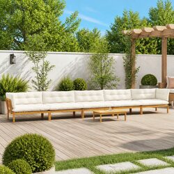 Rustic 6-Piece Sectional Sofa Set for Outdoor Comfort