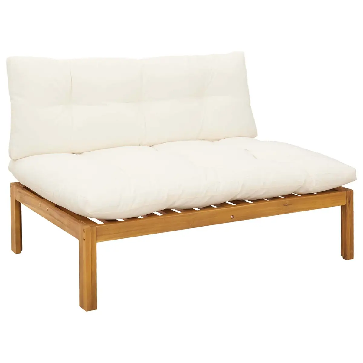 5 Piece Garden Pallet Sofa Set Corner Sectional Outdoor Seating with Foam Padded Cushions and Matching Low Table