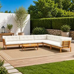 Garden Pallet Sofa 6 Piece Outdoor Sectional Set Lounge Corner Acacia Wood