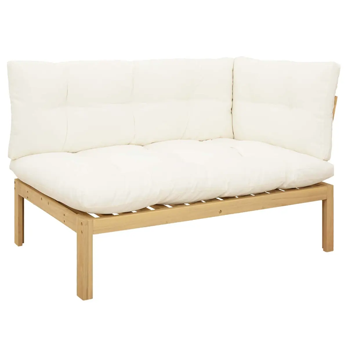 Outdoor Sectional Sofa 2 Piece Corner Lounge Set with Low Table Weather-Resistant Foam-Padded Cushions for Garden Patio