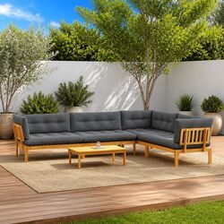 Outdoor Sectional Sofa Units 5 Piece Garden Pallet Corner Lounge Seating Set
