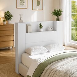 Stylish Storage Headboard with Adjustable LED Lights