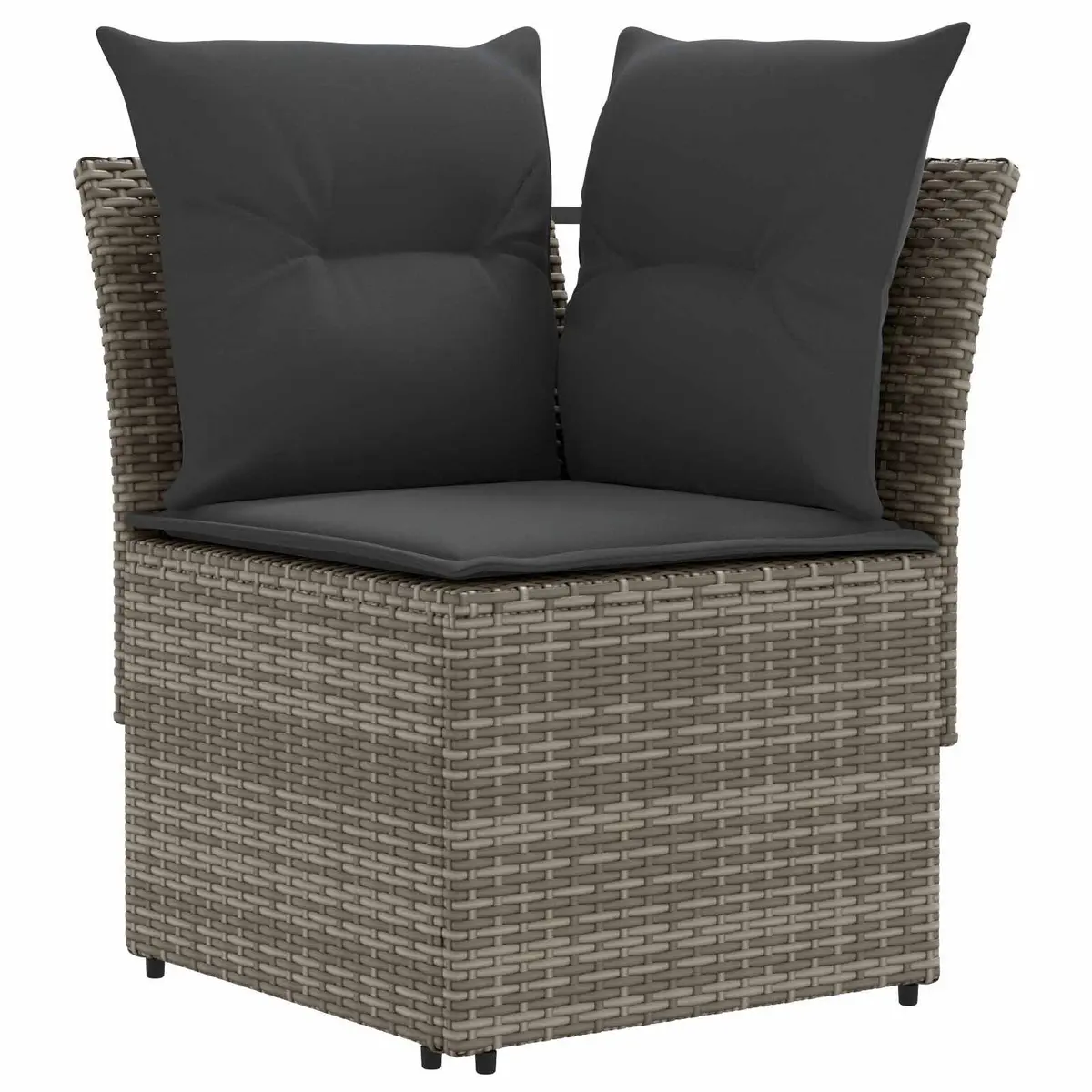Grey Outdoor Indoor Lounge Set 6 Pieces with Cushions PE Rattan and Powder Coated Steel Frame for Patio Garden Living Room