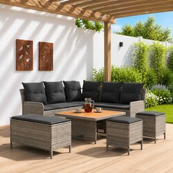 Enhance Your Space with 7-Piece Grey Outdoor Furniture Set