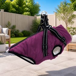 Stylish and Warm Dog Coat Purple L24 for Outdoor Fun