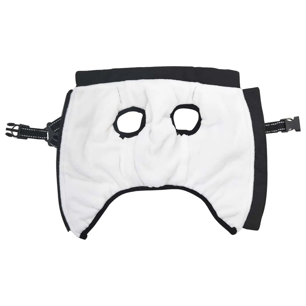Dog Coat L36 Black Fleece Polyester Water-resistant Windproof Adjustable Harness