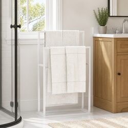 Enhance Your Bathroom Space with This 2-Tier Towel Rack