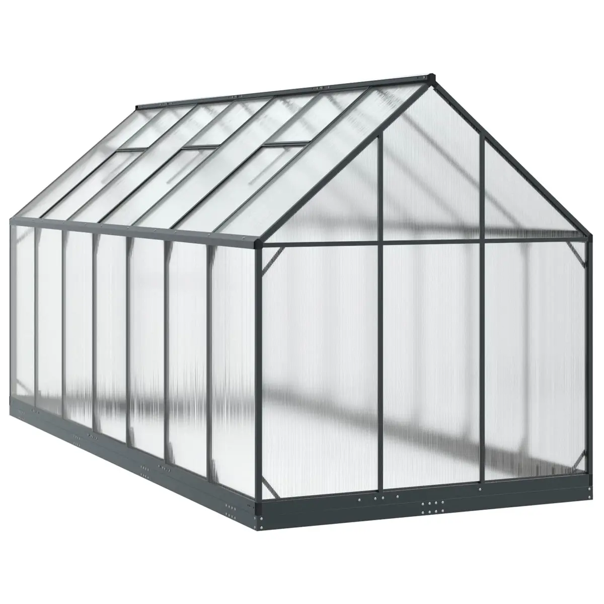 Garden Greenhouse Tunnel Weather-Resistant Adjustable Height Anthracite 1835x4235x207cm