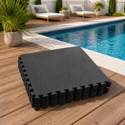 Stylish Interlocking Poolside Mat - 12 Durable Tiles