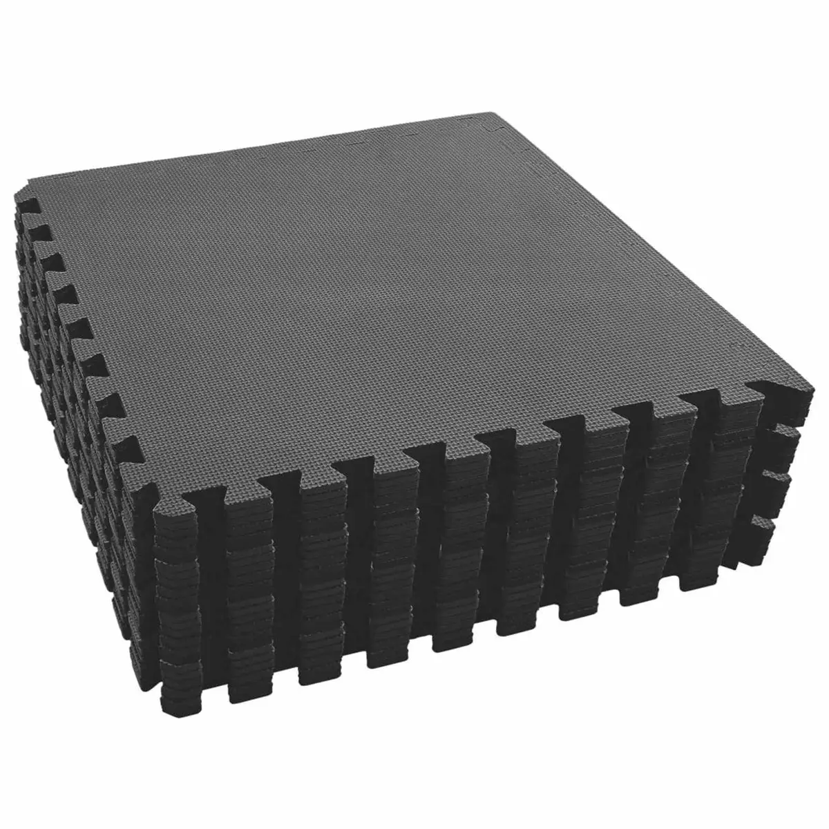 Pool Ground Mat 24 Piece Modular Tiles Black EVA Foam Interlocking Non-Slip Surface