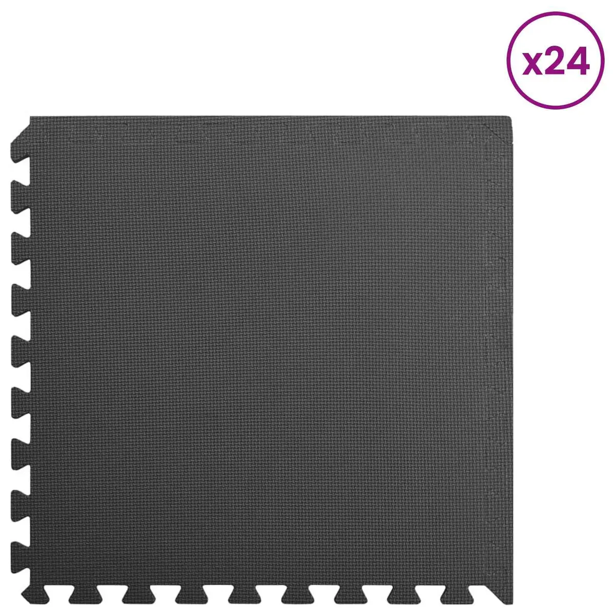 Pool Ground Mat 24 Piece Modular Tiles Black EVA Foam Interlocking Non-Slip Surface