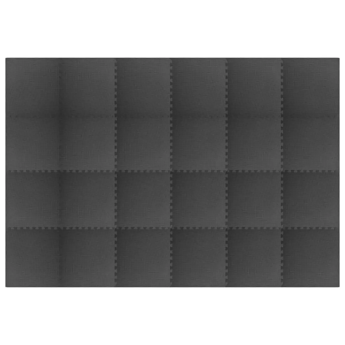 Pool Ground Mat 24 Piece Modular Tiles Black EVA Foam Interlocking Non-Slip Surface