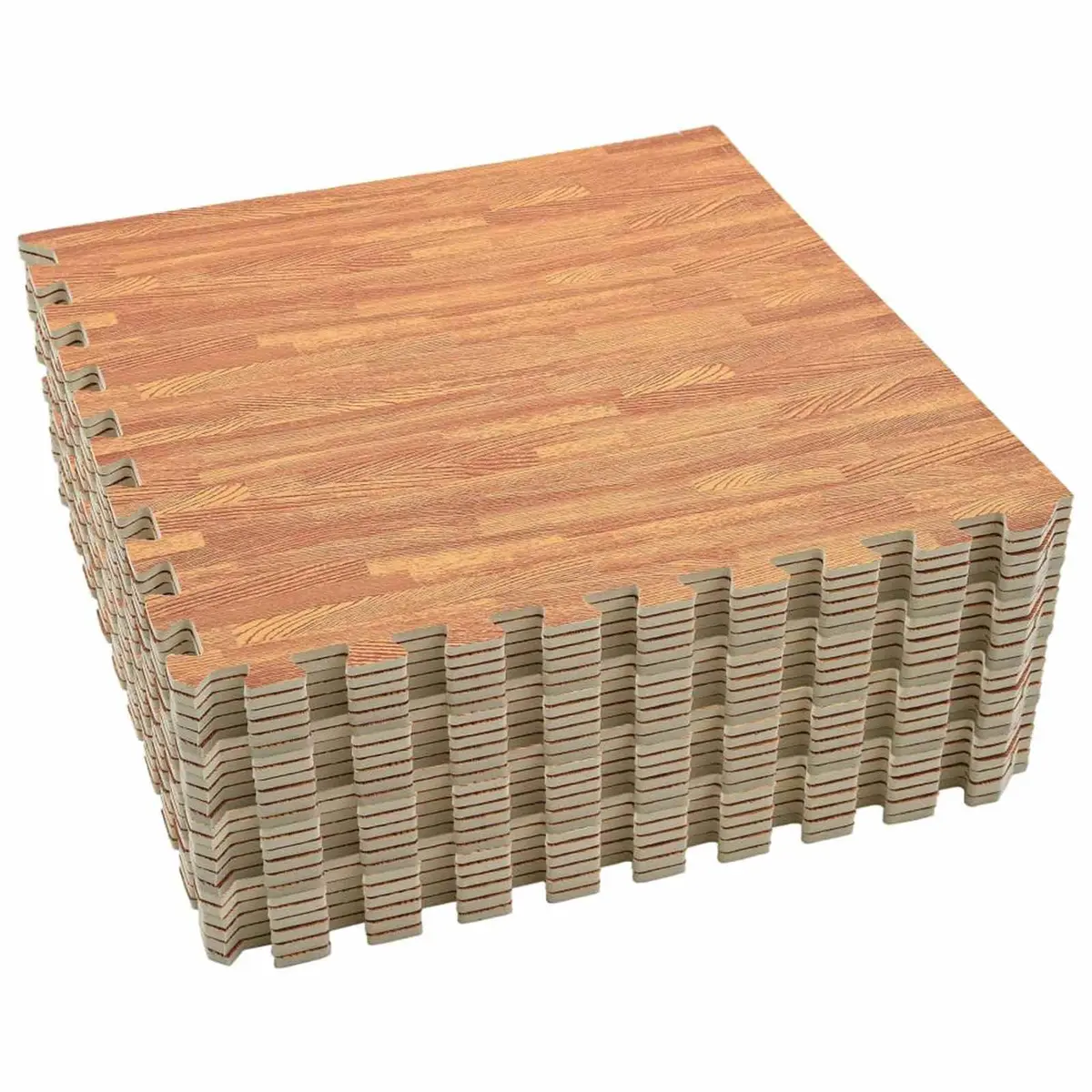 Pool Ground Mat 24 Piece EVA Foam Modular Interlocking Tiles Water-Resistant Non-Slip Brown