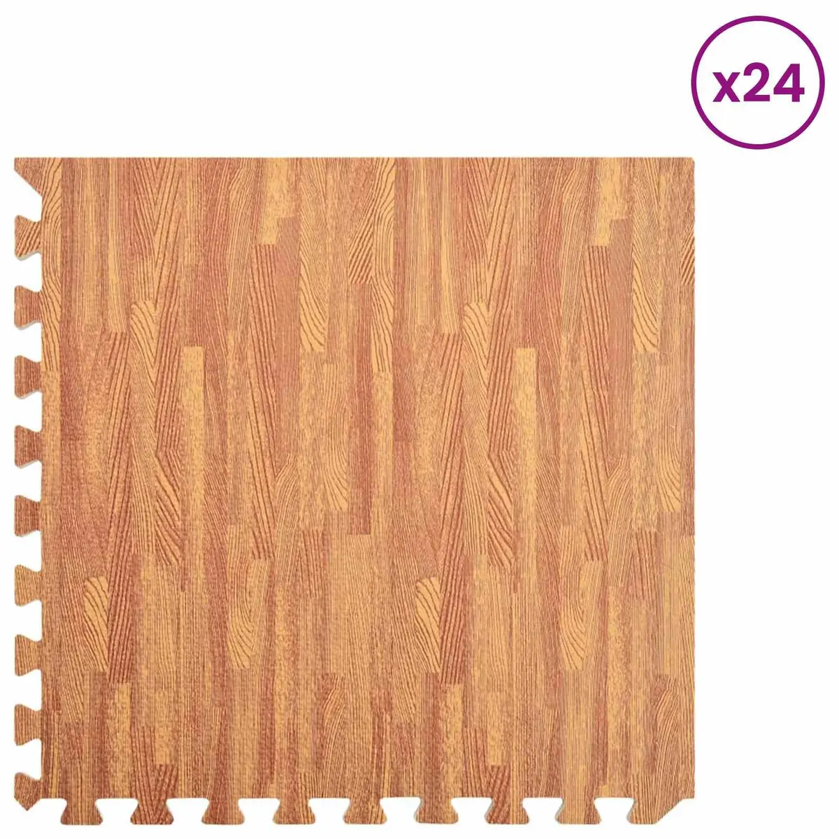 Pool Ground Mat 24 Piece EVA Foam Modular Interlocking Tiles Water-Resistant Non-Slip Brown