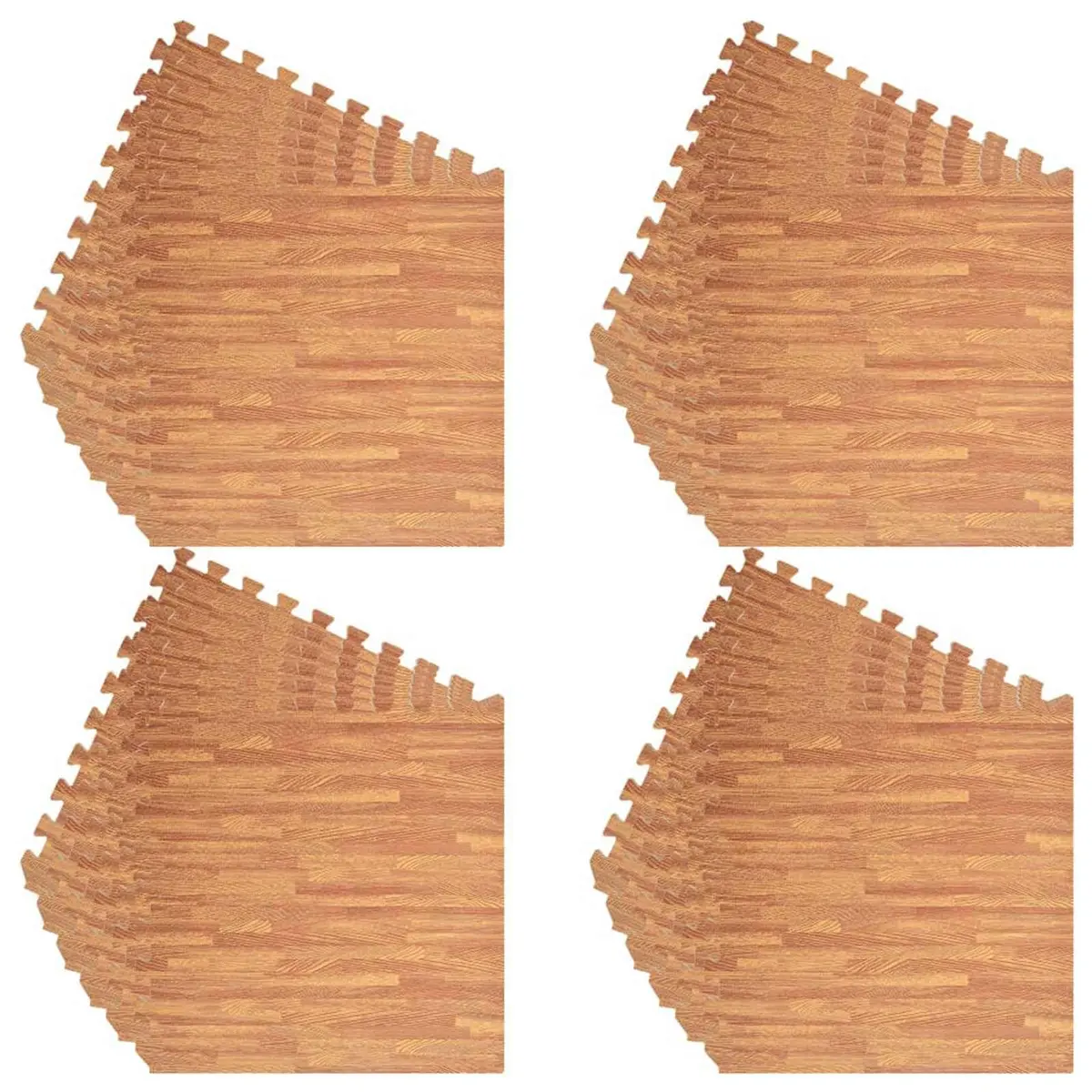 Pool Ground Mat 24 Piece EVA Foam Modular Interlocking Tiles Water-Resistant Non-Slip Brown
