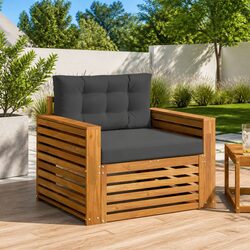 Outdoor Sectional Sofa Unit Garden Furniture Brown Solid Wood Lounger Set