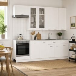 Elevate Your Kitchen with 8-Piece White Storage Unit