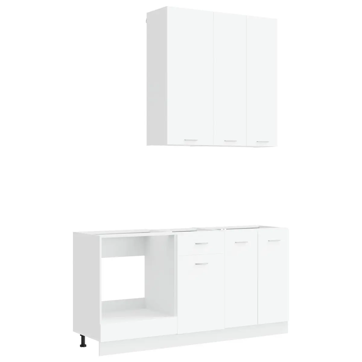 Kitchen Unit 5 Piece White Engineered Wood Modern Cabinet Storage Furniture