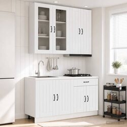 Stylish White Kitchen Cabinet Set for Enhanced Space