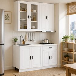 Enhance Your Kitchen with a 4-Piece White Storage Unit