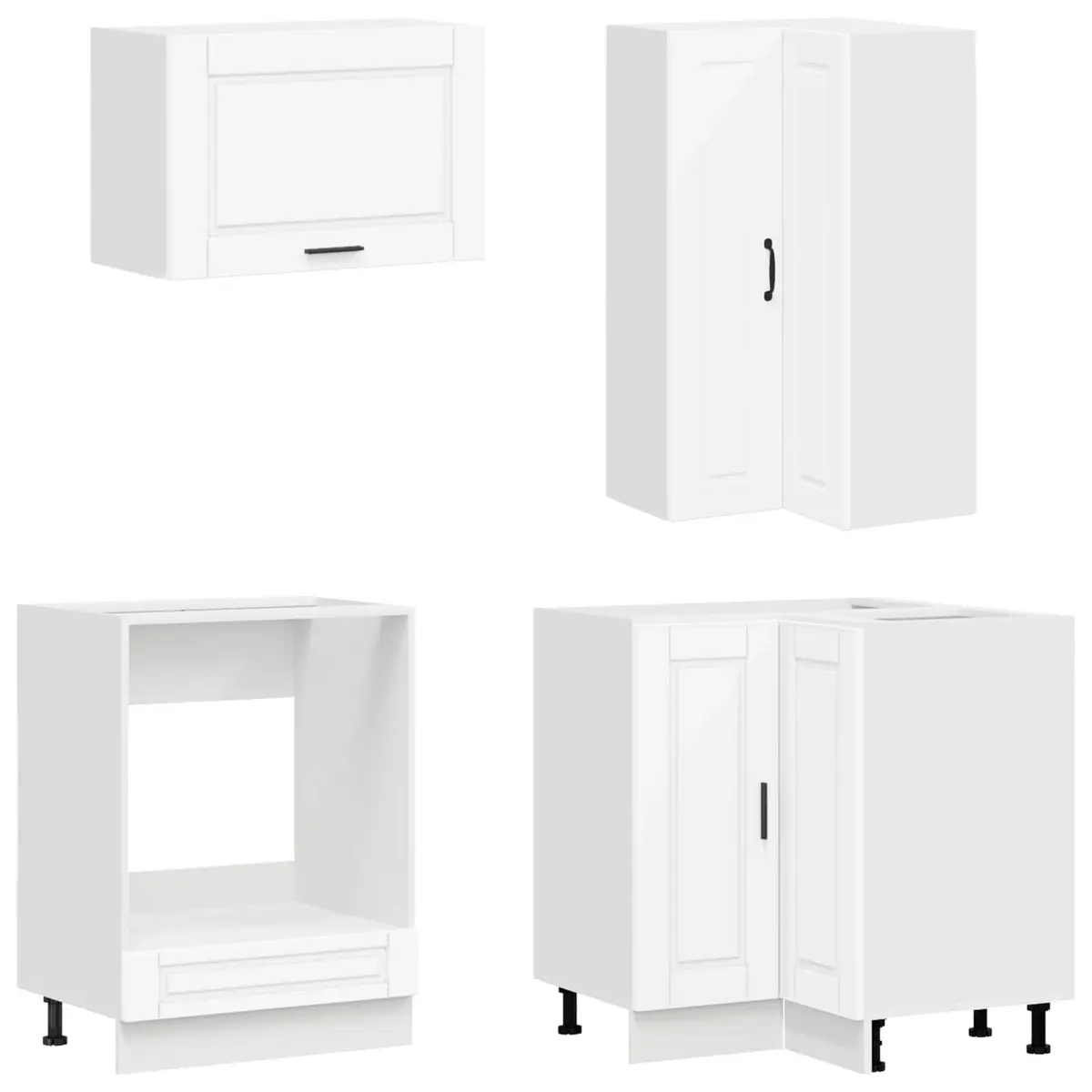 Kitchen Unit PORTO 8 Piece White Engineered Wood Cabinet Storage Furniture
