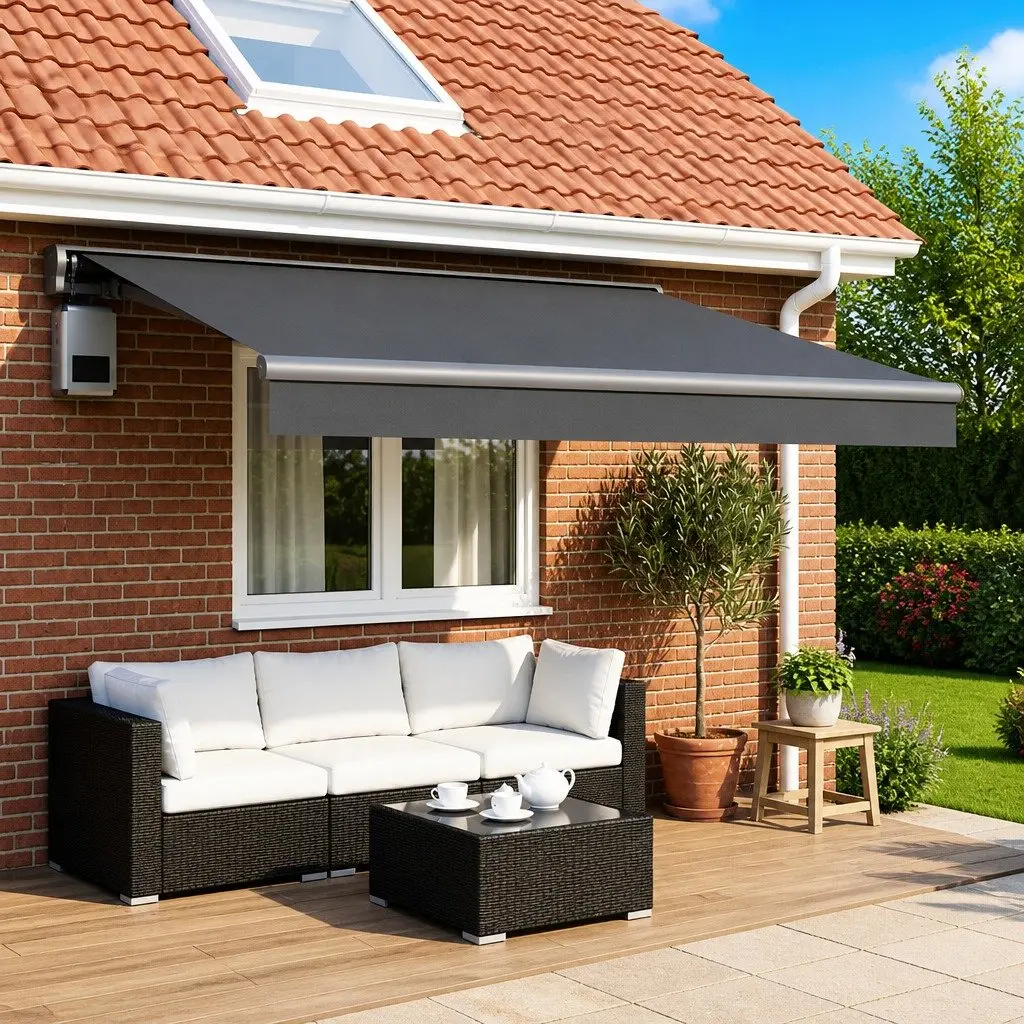 Awning Replacement Fabric 500 x 300 cm Weather-Resistant Polyester Anthracite