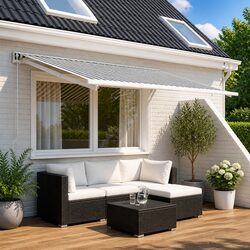 Enhance Your Outdoor Living with Anthracite White Awning Fabric 350 x 250 cm