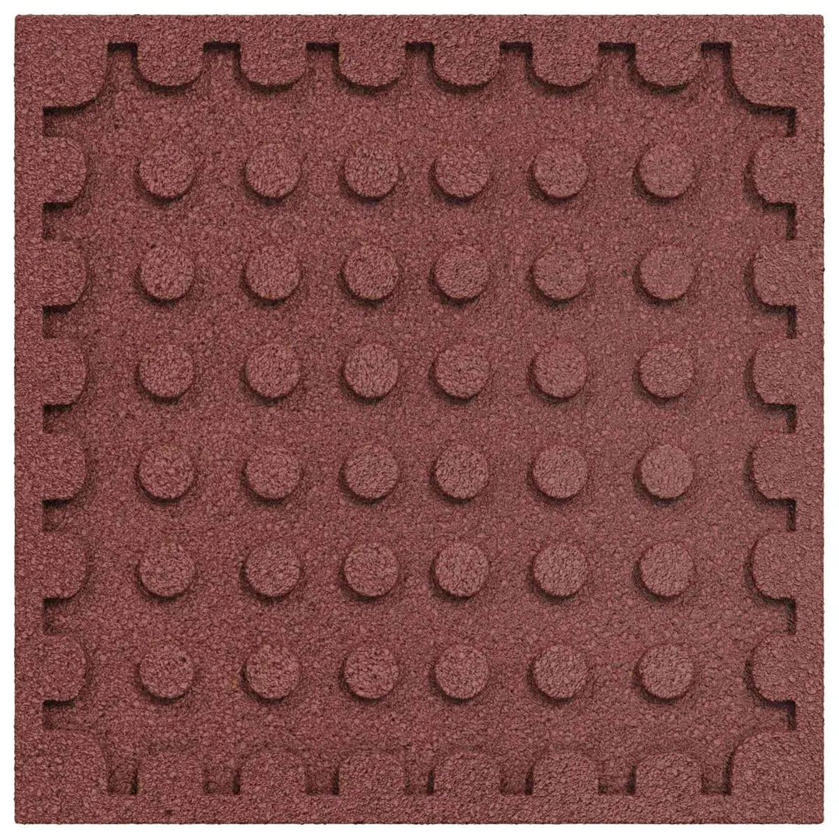 Fall Protection Tiles 50 x 50 cm Red 3 cm Thick Outdoor Rubber Safety Flooring