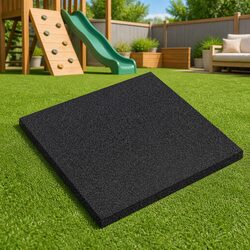 Transform Your Outdoor Space with 18 Black Rubber Tiles