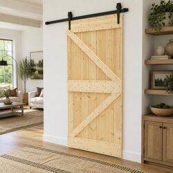 Sliding Door 90 x 210 cm Solid Pine Wood Modern Room Divider Space-Saving