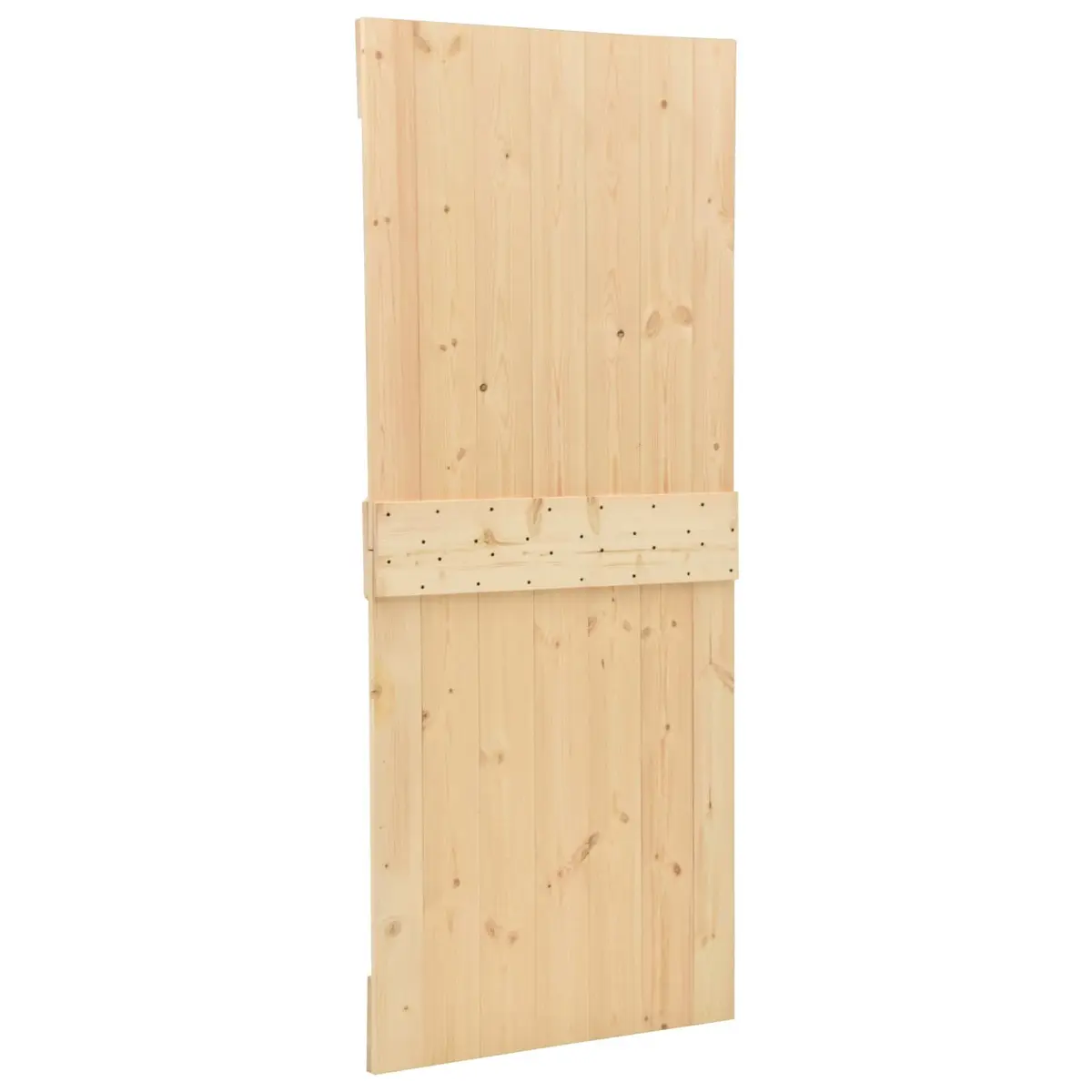 Sliding Door 2 Pcs Solid Pine Wood Space Saving Track System