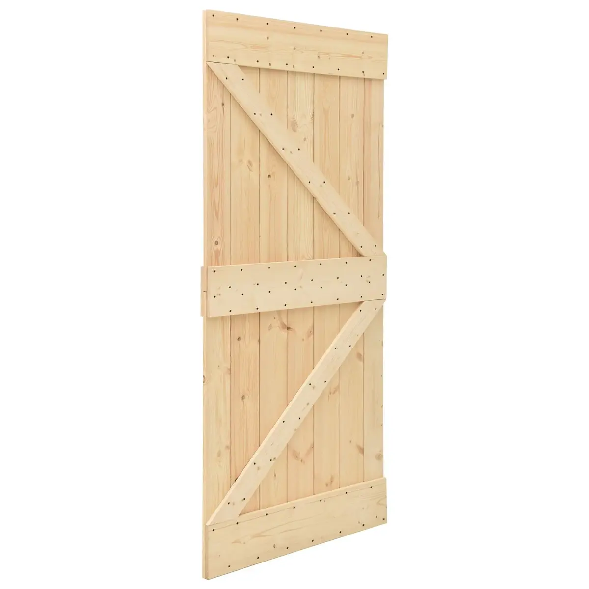 Sliding Door 2 pcs 90 x 210 cm Solid Pine Wood Brown Modern Interior Room