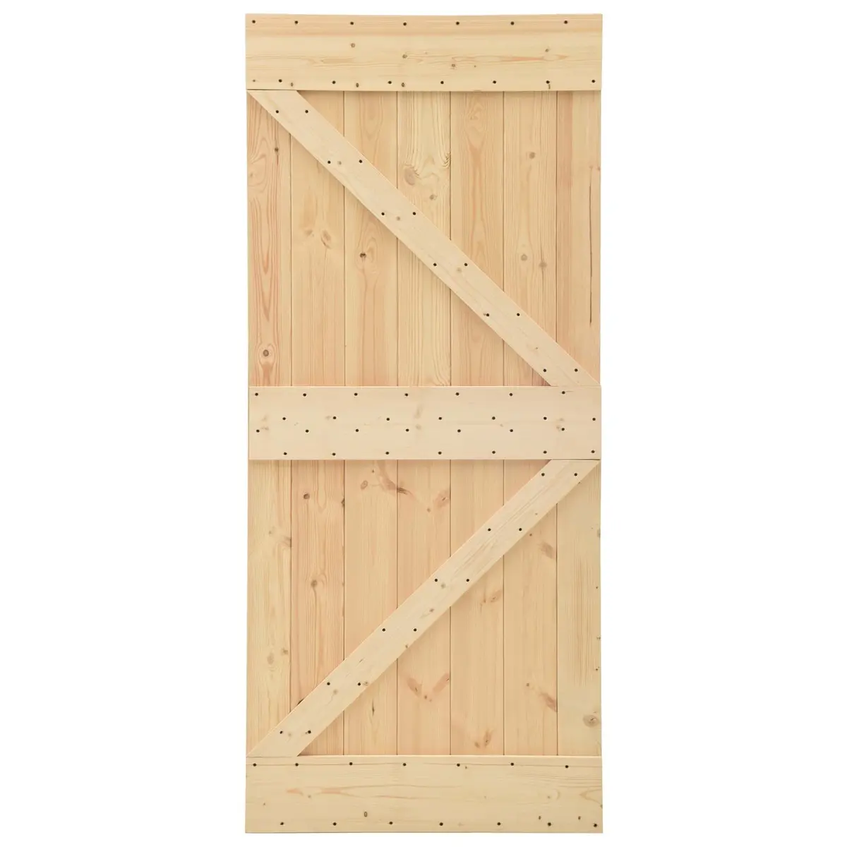 Sliding Door 2 pcs 90 x 210 cm Solid Pine Wood Brown Modern Interior Room