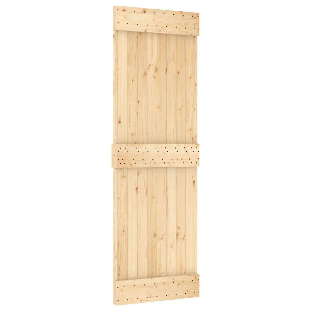 Sliding Door 70x210cm Solid Pine Wood Space-Saving Modern Interior Divider Brown