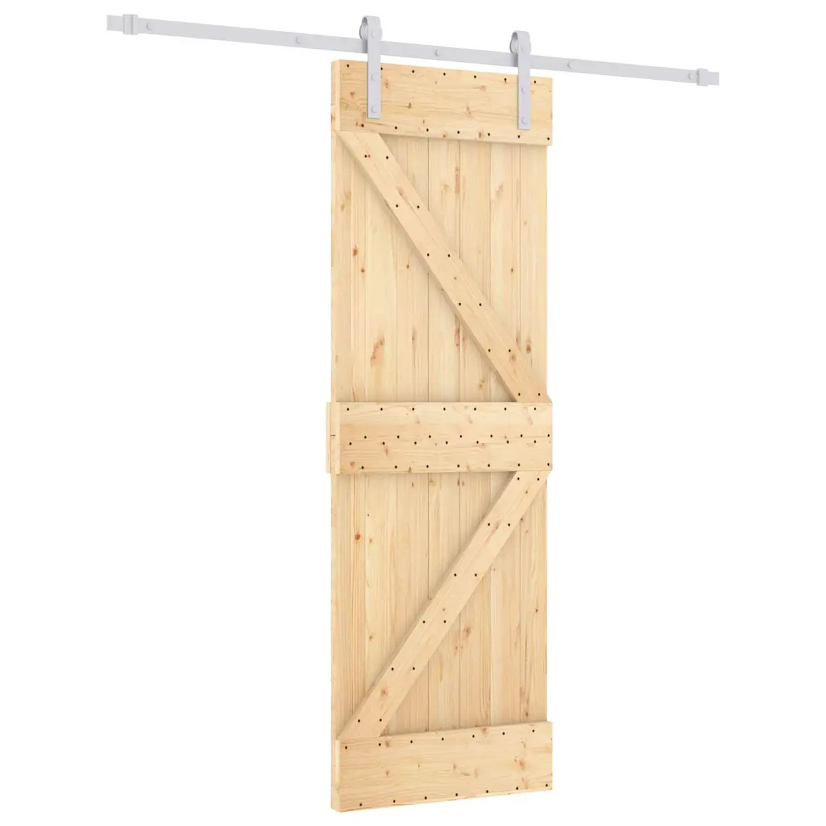 Sliding Door 70x210cm Solid Pine Wood Natural Modern Space-Saving Interior