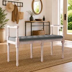 Enhance Your Space with a Stylish Grey Fabric Bench