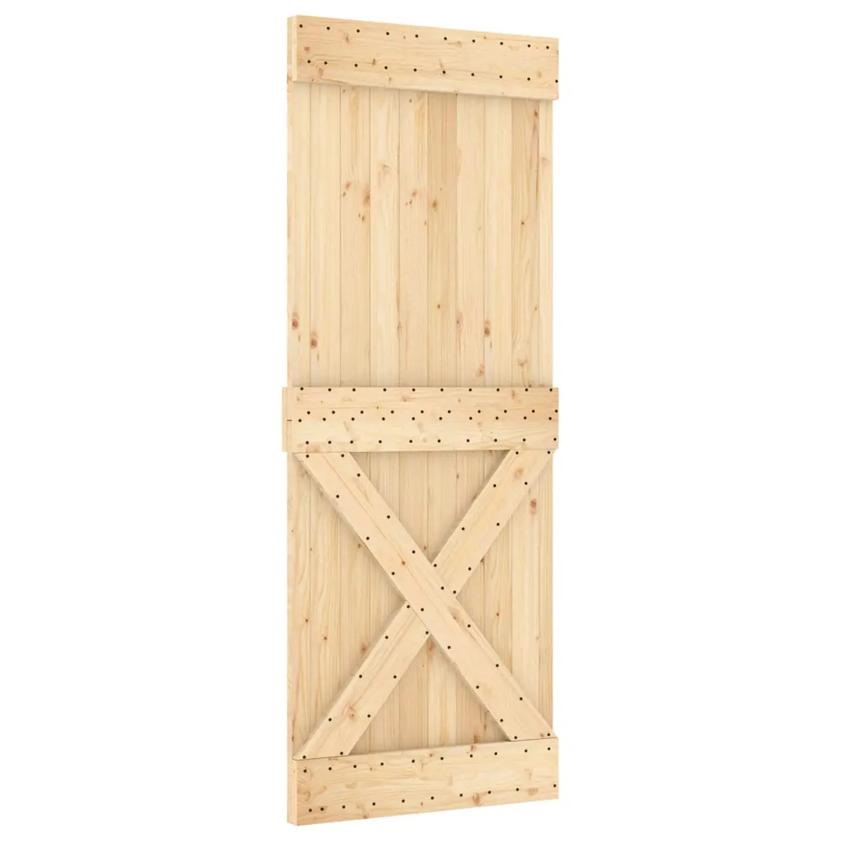 Sliding Door Natural Pine Wood White 80 x 210 cm Interior Room Divider Modern