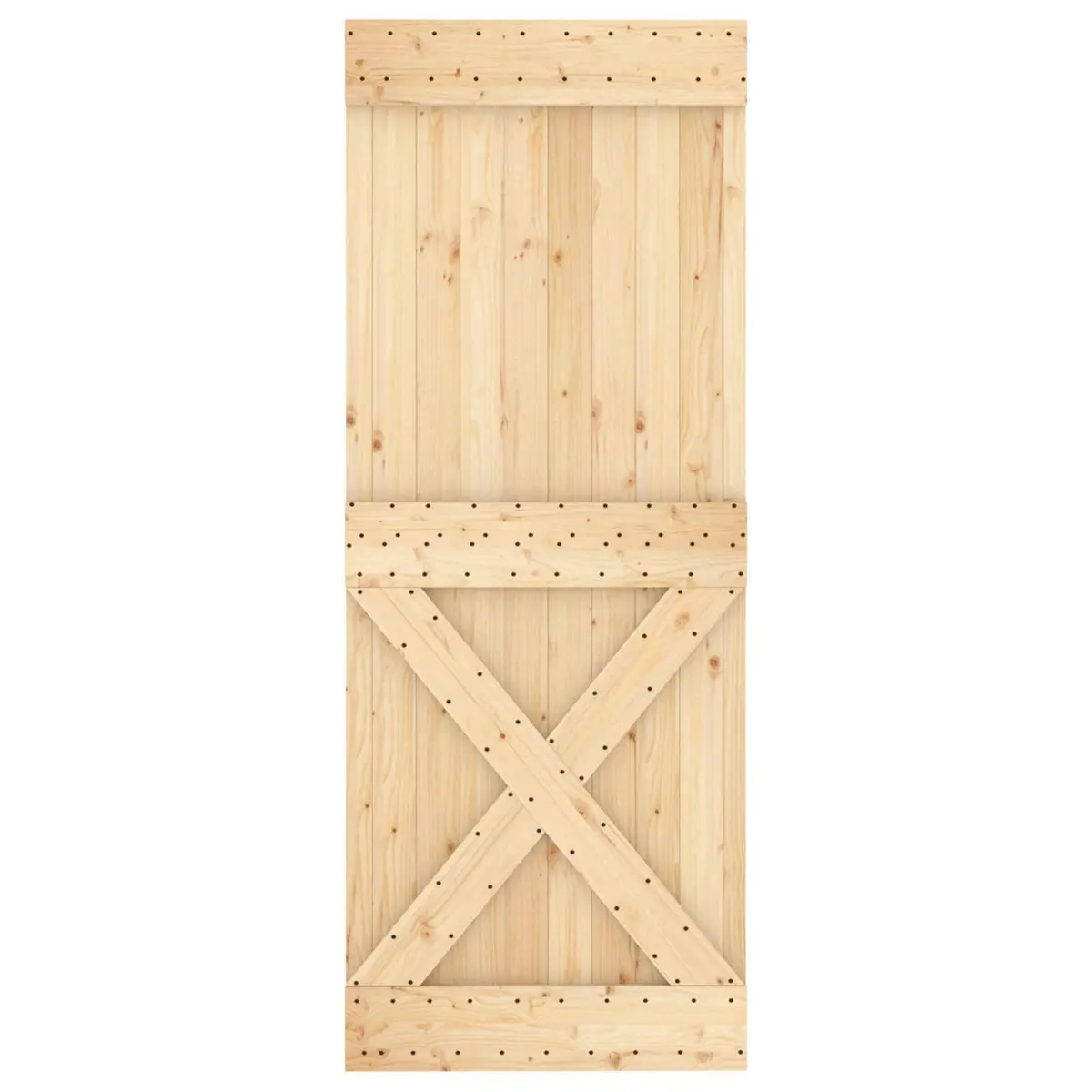 Sliding Door 80 x 210 cm Solid Pine Wood Natural Brown Modern Room Divider
