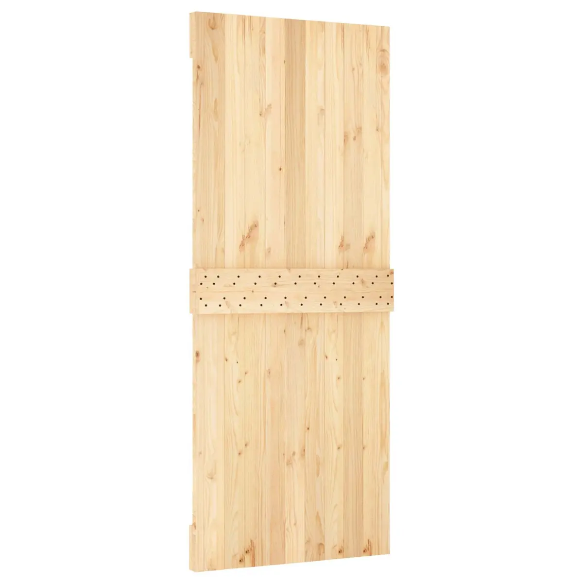 Sliding Door Solid Pine Wood Natural White 85 x 210 cm Space-Saving Interior