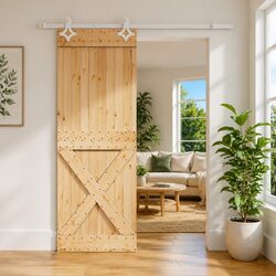 Elevate Your Space with a Natural White Pine Sliding Door