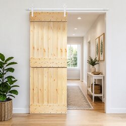 Sliding Door Solid Pine Wood Natural White 80 x 210 cm Modern Room Divider