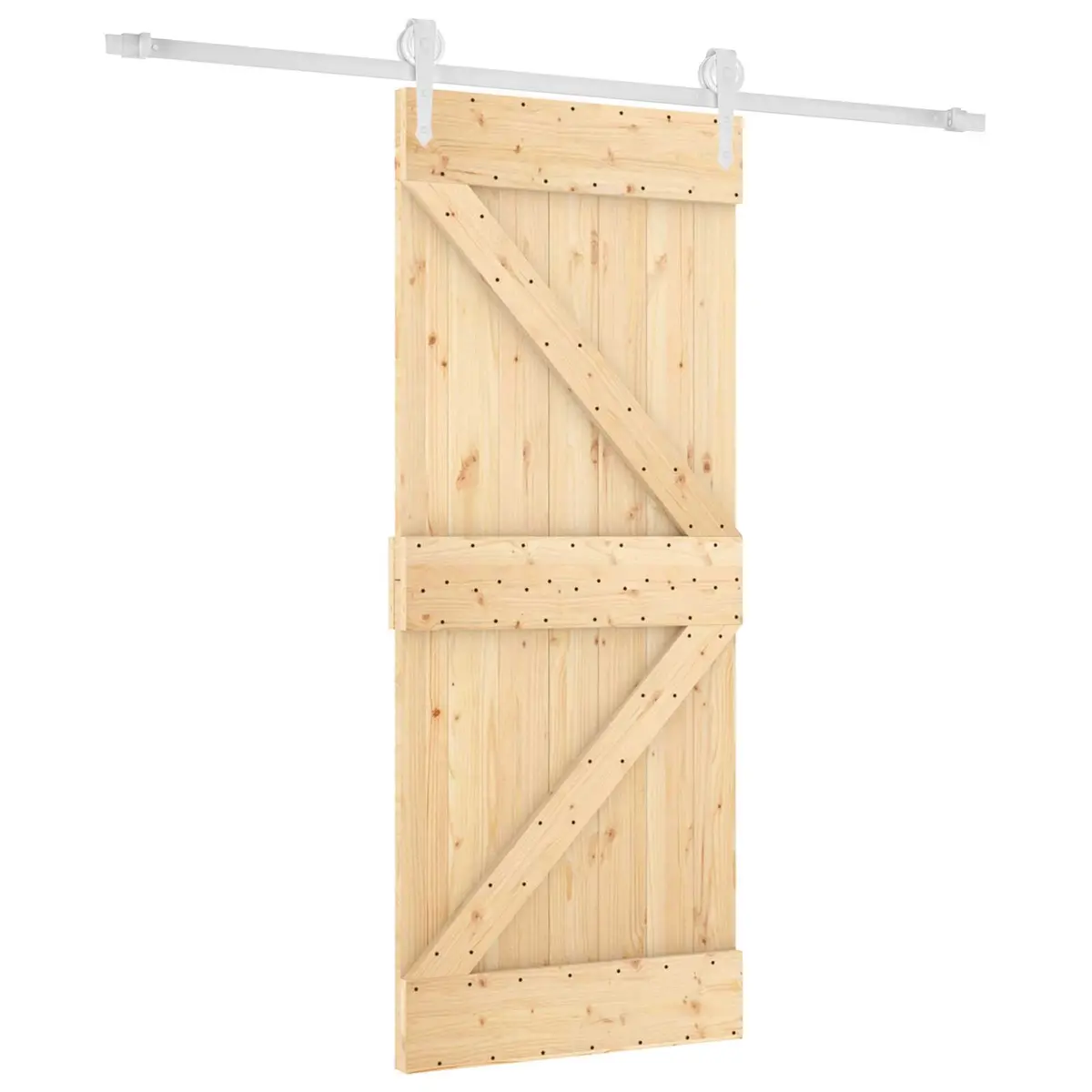 Sliding Door 85 x 210 cm Solid Pine Wood Modern Room Divider