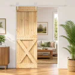 Stylish Solid Pine Sliding Door 80 x 210 cm for Your Home