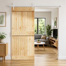 Sliding Door 90 x 210 cm Modern Room Divider Space Saver Interior Partition