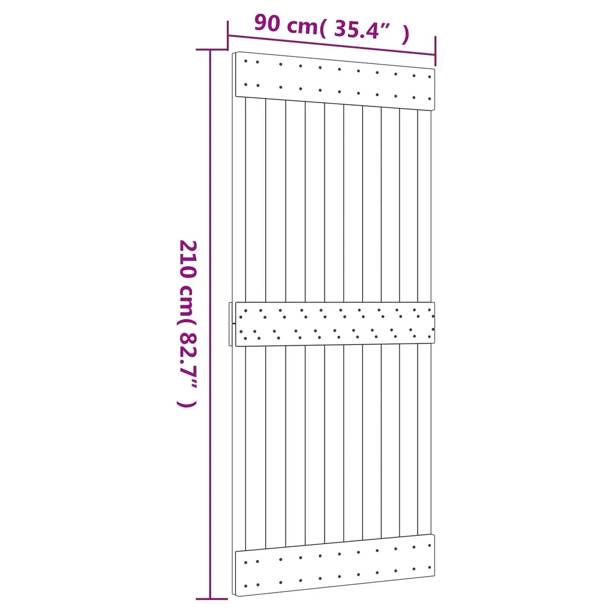 Sliding Door 90 x 210 cm Modern Room Divider Space Saver Interior Partition